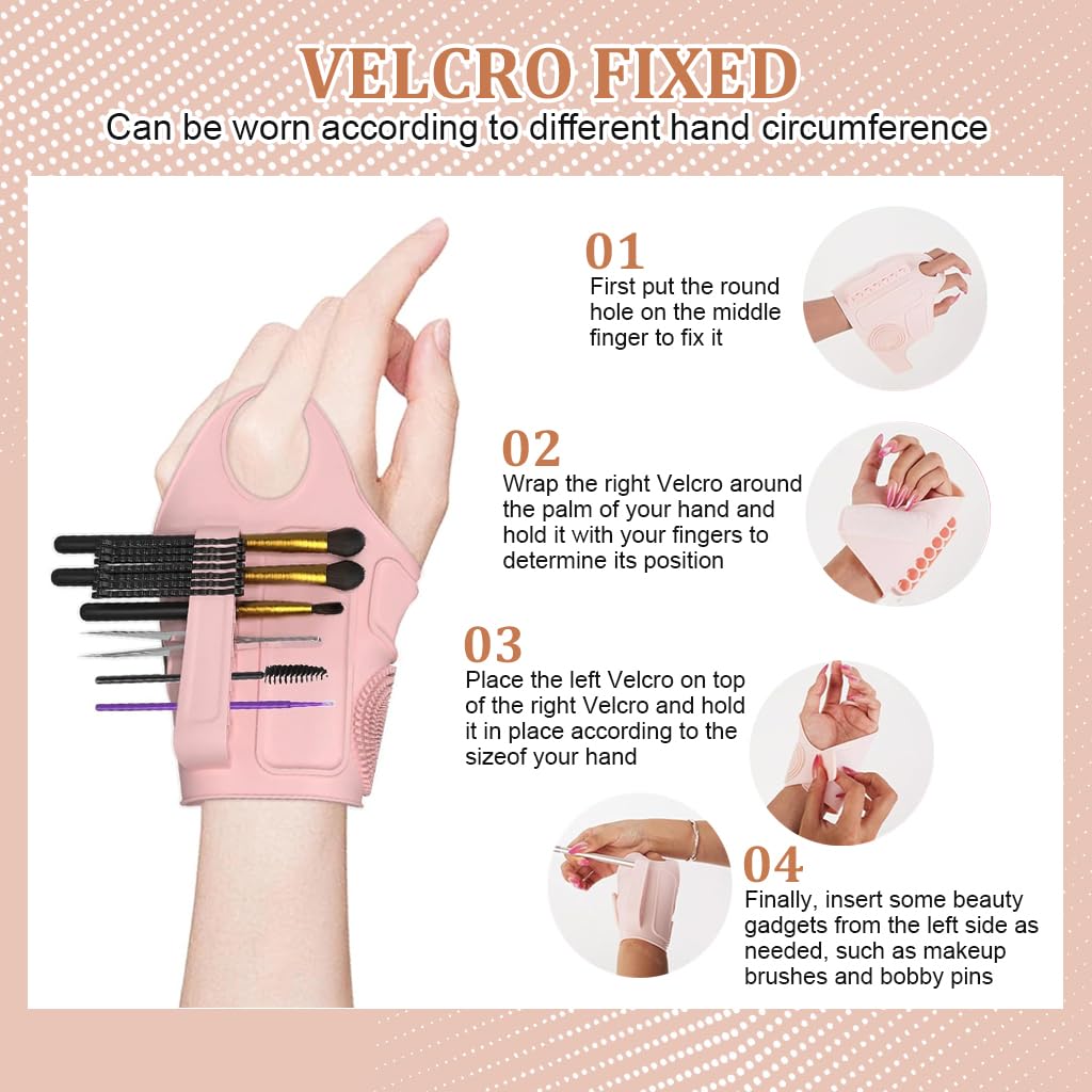 MAYCREATE Multi Makeup Tool Organizer Wristband Professional Makeup Artists Supplies Foundation Palette Wearable Silicone Makeup Assistance Makeup Tool Organizer for Makeup Brushes, Clips MAYCREATE Multi Makeup Tool Organizer Wristband Professional Makeup Artists Supplies Foundation Palette Wearable Silicone Makeup Assistance Makeup Tool Organizer for Makeup Brushes, Clips